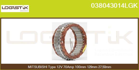 LGK 038043014LGK - Stator, alternator furqanavto.az