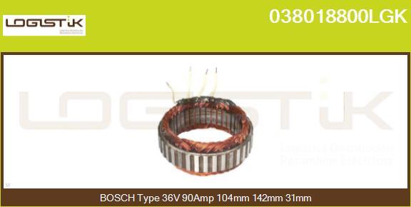 LGK 038018800LGK - Stator, alternator furqanavto.az