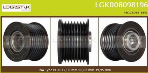 LGK LGK008098196 - Kasnak, alternator, sərbəst dönərli mufta furqanavto.az