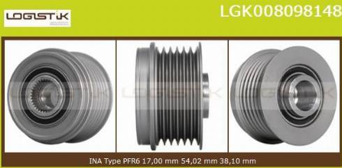 LGK LGK008098148 - Kasnak, alternator, sərbəst dönərli mufta furqanavto.az