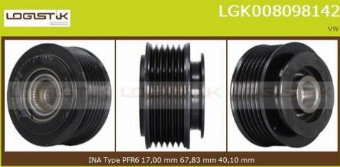 LGK LGK008098142 - Kasnak, alternator, sərbəst dönərli mufta furqanavto.az