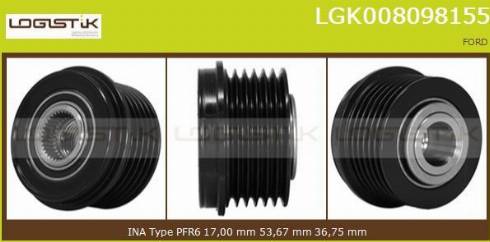 LGK LGK008098155 - Kasnak, alternator, sərbəst dönərli mufta furqanavto.az