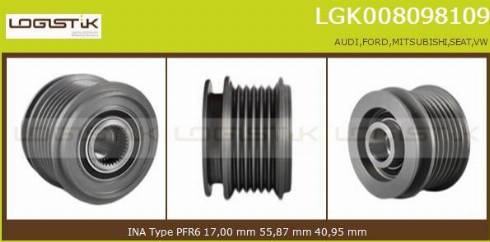 LGK LGK008098109 - Kasnak, alternator, sərbəst dönərli mufta furqanavto.az