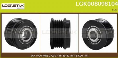 LGK LGK008098104 - Kasnak, alternator, sərbəst dönərli mufta furqanavto.az