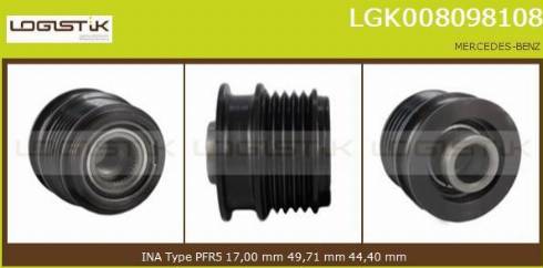 LGK LGK008098108 - Kasnak, alternator, sərbəst dönərli mufta furqanavto.az