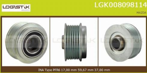 LGK LGK008098114 - Kasnak, alternator, sərbəst dönərli mufta furqanavto.az