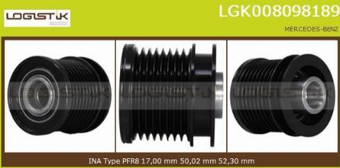 LGK LGK008098189 - Kasnak, alternator, sərbəst dönərli mufta furqanavto.az