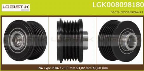 LGK LGK008098180 - Kasnak, alternator, sərbəst dönərli mufta furqanavto.az