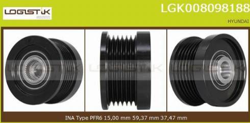 LGK LGK008098188 - Kasnak, alternator, sərbəst dönərli mufta furqanavto.az