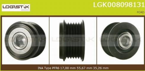 LGK LGK008098131 - Kasnak, alternator, sərbəst dönərli mufta furqanavto.az