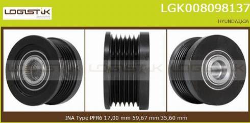 LGK LGK008098137 - Kasnak, alternator, sərbəst dönərli mufta furqanavto.az