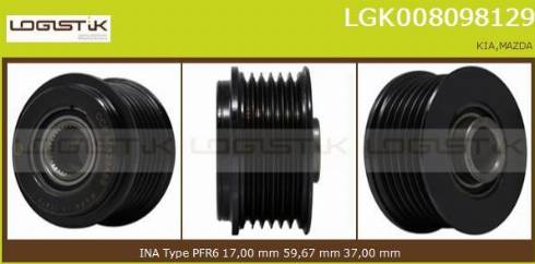 LGK LGK008098129 - Kasnak, alternator, sərbəst dönərli mufta furqanavto.az