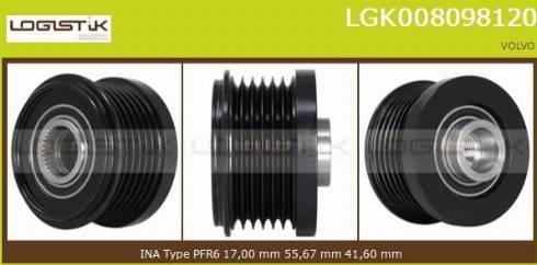 LGK LGK008098120 - Kasnak, alternator, sərbəst dönərli mufta furqanavto.az