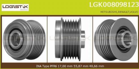 LGK LGK008098123 - Kasnak, alternator, sərbəst dönərli mufta furqanavto.az