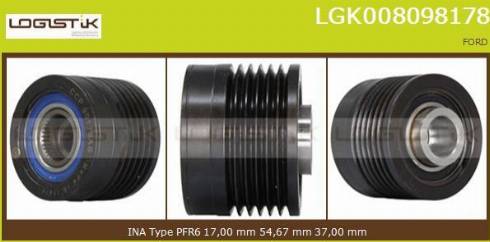 LGK LGK008098178 - Kasnak, alternator, sərbəst dönərli mufta furqanavto.az