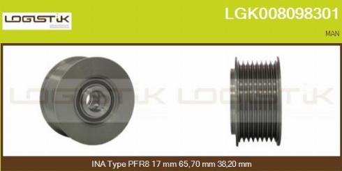 LGK LGK008098301 - Kasnak, alternator, sərbəst dönərli mufta furqanavto.az