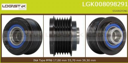 LGK LGK008098291 - Kasnak, alternator, sərbəst dönərli mufta furqanavto.az