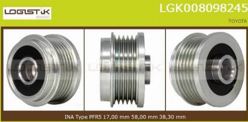 LGK LGK008098245 - Kasnak, alternator, sərbəst dönərli mufta furqanavto.az