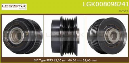 LGK LGK008098241 - Kasnak, alternator, sərbəst dönərli mufta furqanavto.az