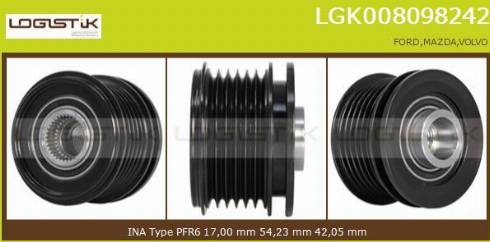 LGK LGK008098242 - Kasnak, alternator, sərbəst dönərli mufta furqanavto.az