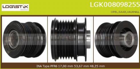 LGK LGK008098255 - Kasnak, alternator, sərbəst dönərli mufta furqanavto.az
