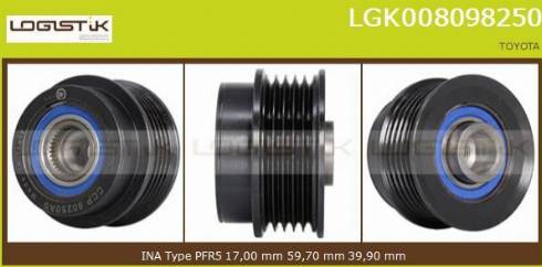 LGK LGK008098250 - Kasnak, alternator, sərbəst dönərli mufta furqanavto.az