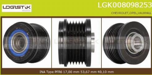 LGK LGK008098253 - Kasnak, alternator, sərbəst dönərli mufta furqanavto.az