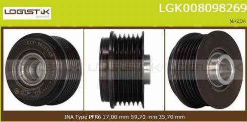 LGK LGK008098269 - Kasnak, alternator, sərbəst dönərli mufta furqanavto.az