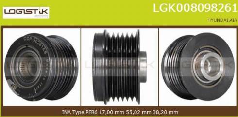 LGK LGK008098261 - Kasnak, alternator, sərbəst dönərli mufta furqanavto.az