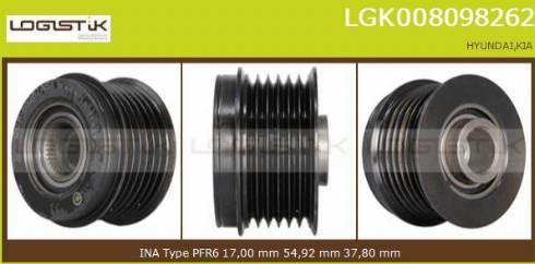 LGK LGK008098262 - Kasnak, alternator, sərbəst dönərli mufta furqanavto.az