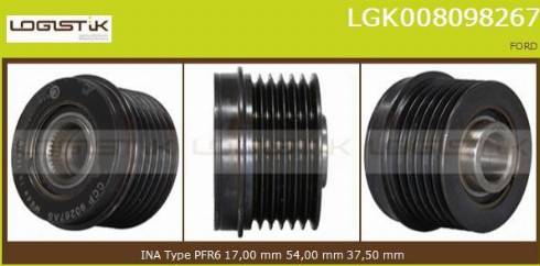 LGK LGK008098267 - Kasnak, alternator, sərbəst dönərli mufta furqanavto.az