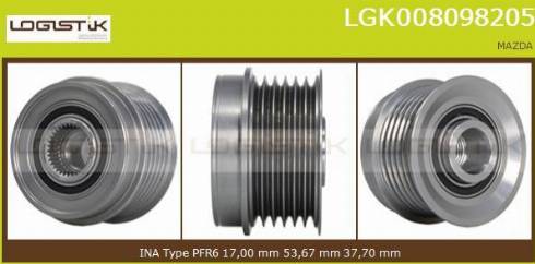 LGK LGK008098205 - Kasnak, alternator, sərbəst dönərli mufta furqanavto.az