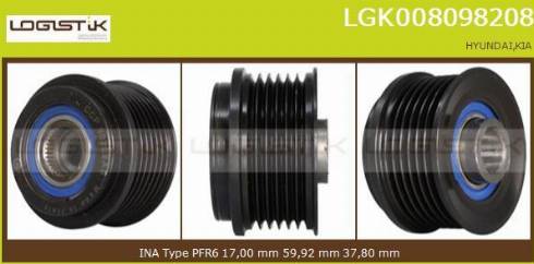 LGK LGK008098208 - Kasnak, alternator, sərbəst dönərli mufta furqanavto.az