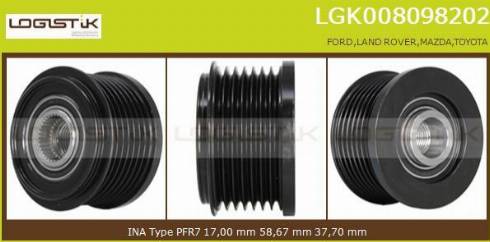 LGK LGK008098202 - Kasnak, alternator, sərbəst dönərli mufta furqanavto.az