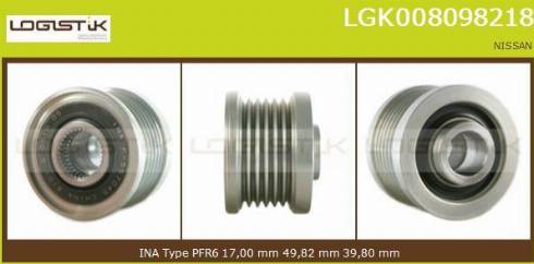 LGK LGK008098218 - Kasnak, alternator, sərbəst dönərli mufta furqanavto.az