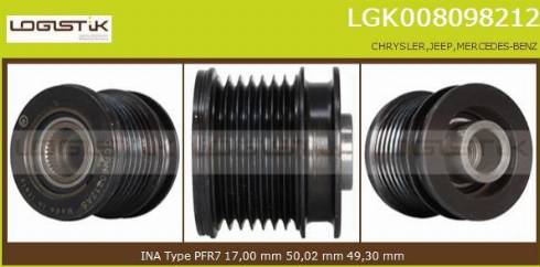 LGK LGK008098212 - Kasnak, alternator, sərbəst dönərli mufta furqanavto.az