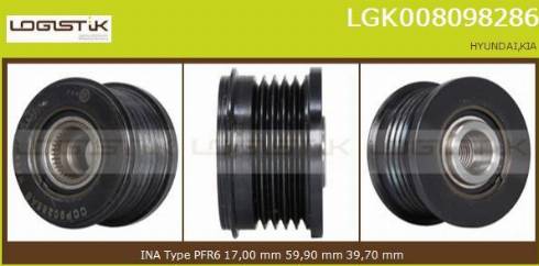 LGK LGK008098286 - Kasnak, alternator, sərbəst dönərli mufta furqanavto.az