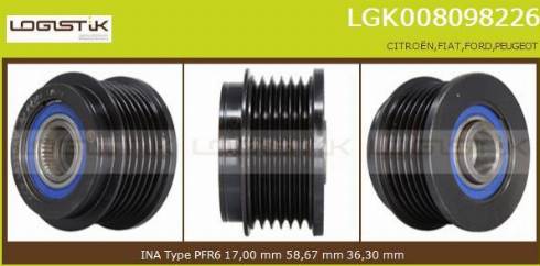 LGK LGK008098226 - Kasnak, alternator, sərbəst dönərli mufta furqanavto.az