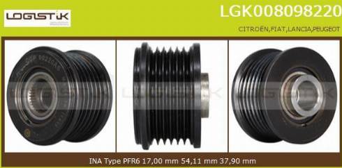 LGK LGK008098220 - Kasnak, alternator, sərbəst dönərli mufta furqanavto.az