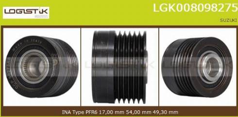 LGK LGK008098275 - Kasnak, alternator, sərbəst dönərli mufta furqanavto.az