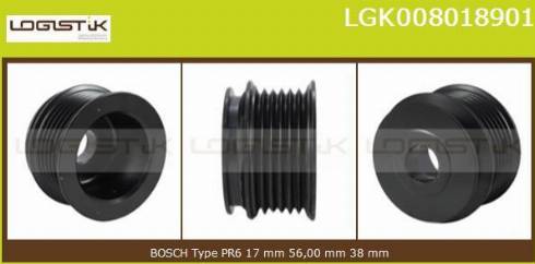 LGK LGK008018901 - Kasnak, alternator, sərbəst dönərli mufta furqanavto.az
