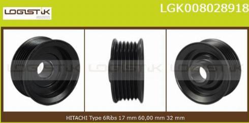 LGK LGK008028918 - Kasnak, alternator, sərbəst dönərli mufta furqanavto.az