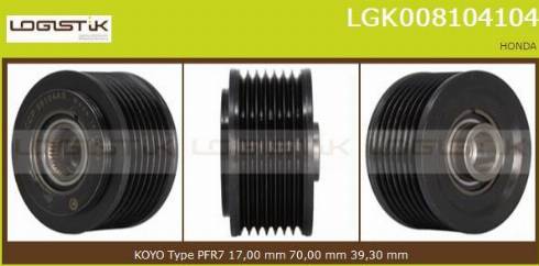 LGK LGK008104104 - Kasnak, alternator, sərbəst dönərli mufta furqanavto.az