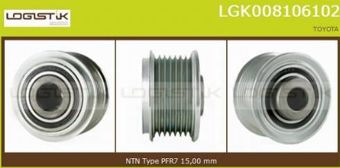 LGK LGK008106102 - Kasnak, alternator, sərbəst dönərli mufta furqanavto.az