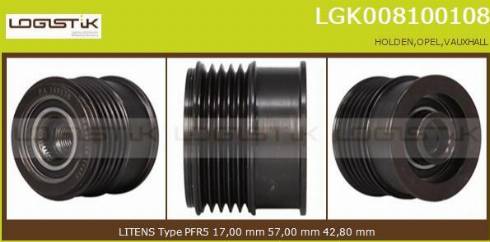 LGK LGK008100108 - Kasnak, alternator, sərbəst dönərli mufta furqanavto.az