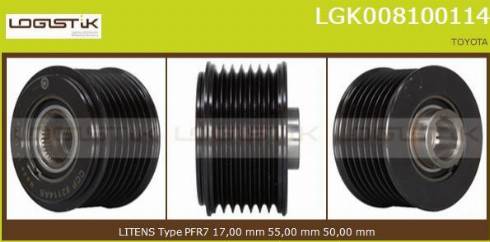 LGK LGK008100114 - Kasnak, alternator, sərbəst dönərli mufta furqanavto.az