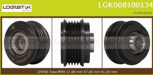 LGK LGK008100134 - Kasnak, alternator, sərbəst dönərli mufta furqanavto.az