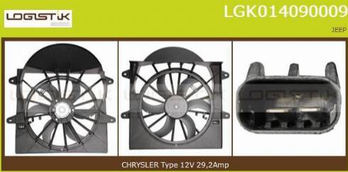 LGK LGK014090009 - Elektrik mühərriki, radiator ventilyatoru furqanavto.az