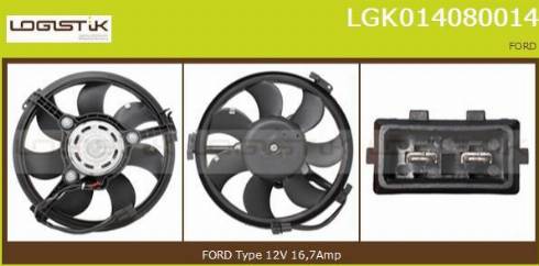 LGK LGK014080014 - Elektrik mühərriki, radiator ventilyatoru furqanavto.az