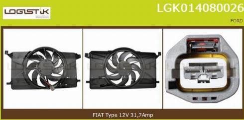 LGK LGK014080026 - Elektrik mühərriki, radiator ventilyatoru furqanavto.az
